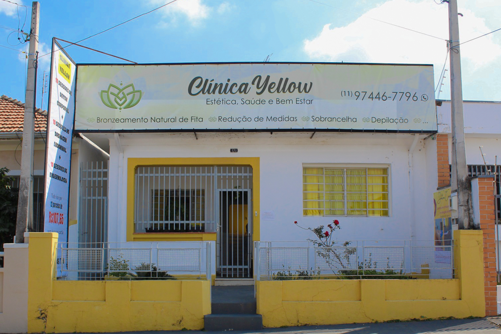 Entrada da Clínica Yellow na Rua Floriano Peixoto